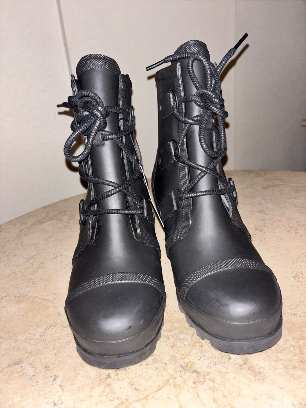 Sorel Black Lace-Up Wedge Waterproof Ankle Boot - Picture 5 of 5
